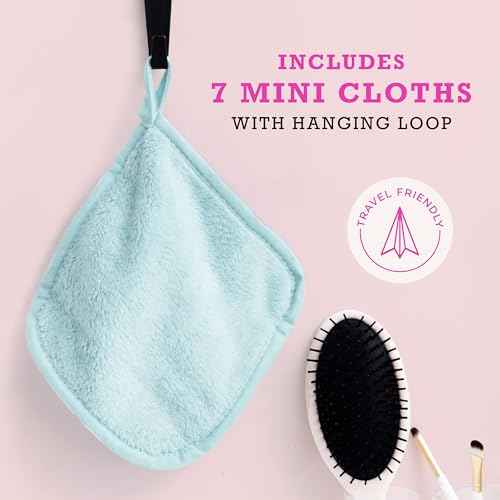 ERASE YOUR FACE Reusable Makeup Remover Cloths - Microfiber Face Towels to Cleanse & Remove Makeup - Water Activated for Sensitive Skin - Multi-Bright (Mini, 7 Count)