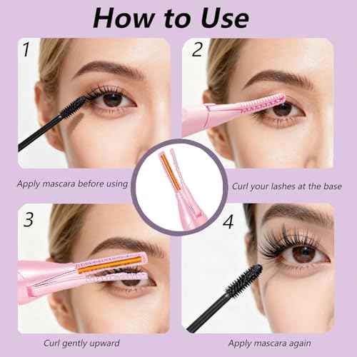 2-in-1 Multifunctional Heated Eyelash Curler & Eyebrow Trimmer for Women, Fast Heated Rechargeable Electric Eyelash Curler with 3 Heat Settings, 24H Long Lasting, Ideal Makeup Tool Gift