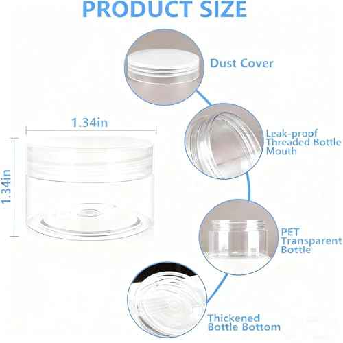 4 Pack 1 Oz (30ml) travel containers for creams Leak Proof with Labels