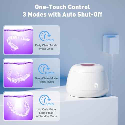 2026 Ultrasonic Retainer Cleaner Machine - 48kHz Dental Cleaning Pod for Denture, Mouth Guards, Aligner, Night Guards, Braces, Jewelry, Toothbrush, Sonic Dental Cleaner with 200ML Capacity