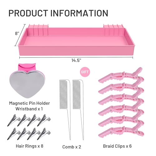 Braiding Rack Tray and Tools Set, Compatible with Yumkfoi Braiding Hair Rack, Making All the Tools Accessable, Save Your Time