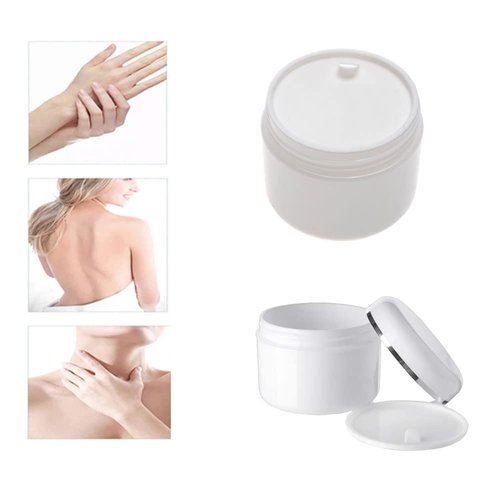 6 Pack Plastic Empty Cosmetic Containers with Lid, Portable 8 Oz 250ml Refillable Make-up Face Cream Jars Case for Body Scrub Mask Lotion Storage Pot (White)