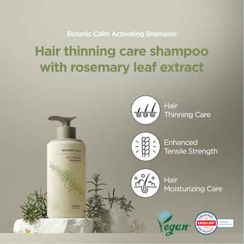 AMOS PROFESSIONAL Botanic Calm Activating Shampoo l Vegan Scalp & Hair Strengthening Shampoo with Rosemary and Biotin, Sulfate Free, 5.9 fl.oz