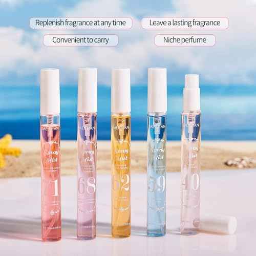 Perfume Fragrance Mist,Hair & Body Perfume Spray Set,Long-Lasting Fresh Fruity Spray for Women,Travel Size Mini Fragrance Mist Gift Set,5 Scents(40.59.62.68.71)