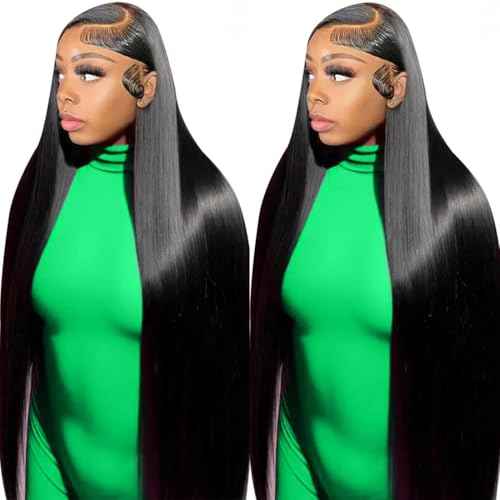GABRIELLE 32 Inch 13x4 Lace Front Straight Wigs Human Hair HD Lace Frontal Wigs Human Hair 250% Density Pre Plucked with Baby Hair Lace Wigs for Women Glueless Wig Natural Color