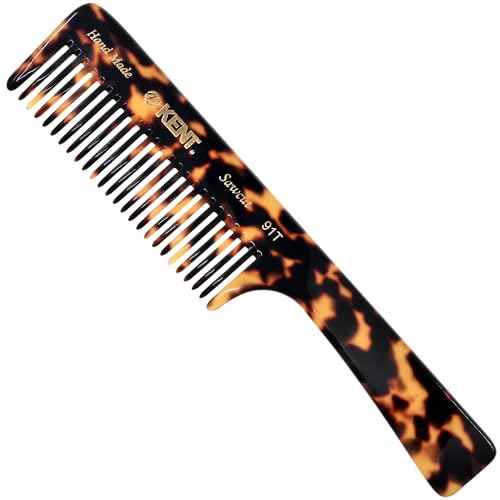Kent 91T TY Detangler Combs for Women Wide Tooth Hair Comb for Curly and Wavy Hair, Wide Tooth Combs and Wet Hair Comb, Large Handle Shower Comb for Effective Detangling