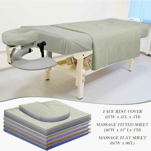 VitalCozy 24 Pcs 8 Sets Massage Table Sheets Set Include Massage Bed Sheets Massage Bed Cover Massage Face Rest Cover Spa Bed Cover Washable Massage Fitted Sheet for Hair Salon Spa (Dark Color)