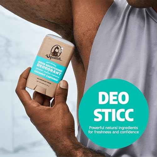 Dr. Squatch Natural Deodorant for Men - Odor-Squatching Aluminum Free - Coconut Castaway (2.65 oz, 3-Pack)