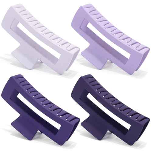 Ahoney 5 Inch Extra Large Claw Clips Big Hair Clips for Thick Long Hair, XL Giant Claw Clip Strong Hold Oversized Clip, Matte Banana Jumbo Jaw Clips, Hair Accessories for Women (Purple)