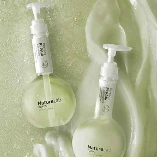 NatureLab.TOKYO Perfect Repair Shampoo & Conditioner Duo - Japanese Shampoo and Conditioner for Damaged, Color-Treated Hair - Penetrates Roots and Restores Strands - Japanese Hair Care - 11.5oz each