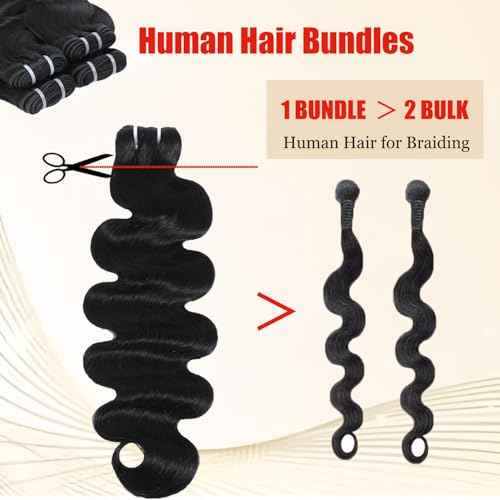 12A Human Hair Body Wave 100% Unprocessed Virgin Human Hair Thick 4 Bundles Quick Weave Bundles Real Human Hair Extensions Natural Black (18 20 22 24 Inch)