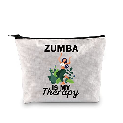 XYANFA Zumba Is My Therapy Zumba Lover Makeup Bag Zumba Instructor Gift Zumba Dance Fitness Coach Teacher Zipper Pouch (ZUMBA IS MY Therapy)