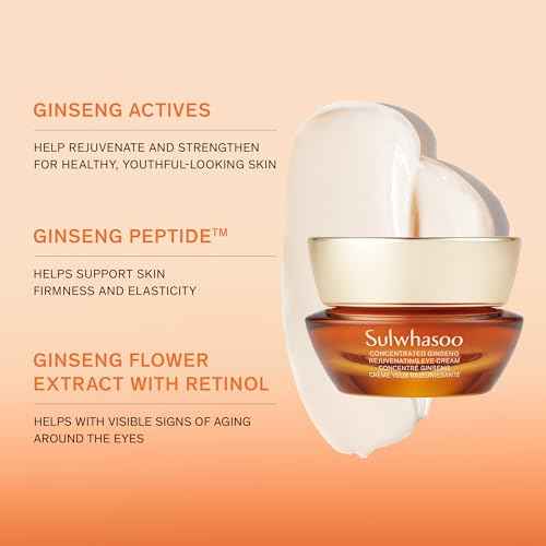 Sulwhasoo Concentrated Ginseng Rejuvenating Eye Cream- Korean Ginseng & Peptide Anti-Aging Under Eye Cream for Wrinkes, Puffiness, Dark Circles & Radiance, 0.50 fl. oz.