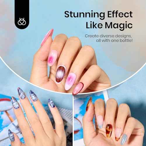 Beetles Blooming Gel Nail Polish HEMA Free, Blossom Gel Polish 1 Pcs 20ml with Nail Brush for Spreading Effect Marble Natural Stone Watercolor Floral Soak off U v DIY Nails Gifts for Women