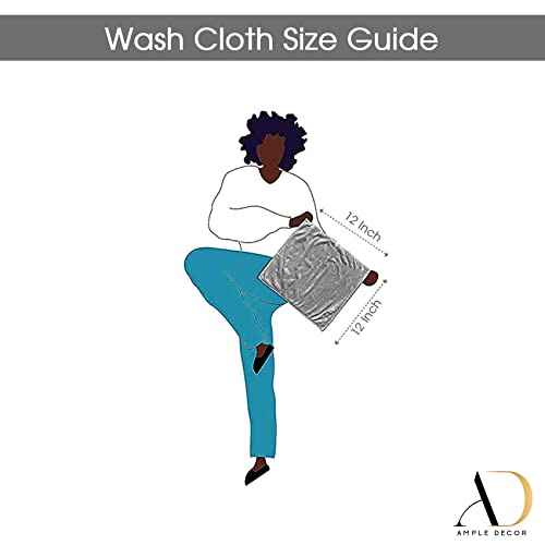 Ample Decor Wash Cloths Pack of 10, Oeko Tex Certified 600 GSM 100% Cotton Soft Absorbent, Premium Quality Durable Machine Washable, Ideal for Bathroom, Pool, Hotel, Spa ? Orange