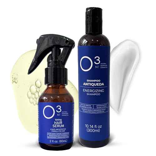 Energizing Shampoo + Hair Serum Kit - High-Performance Natural Hair Treatment - Ozone Therapy - Strengthening & Toning for Healthy Hair - Shampoo 10.14 Fl Oz Serum 2.03 Fl Oz