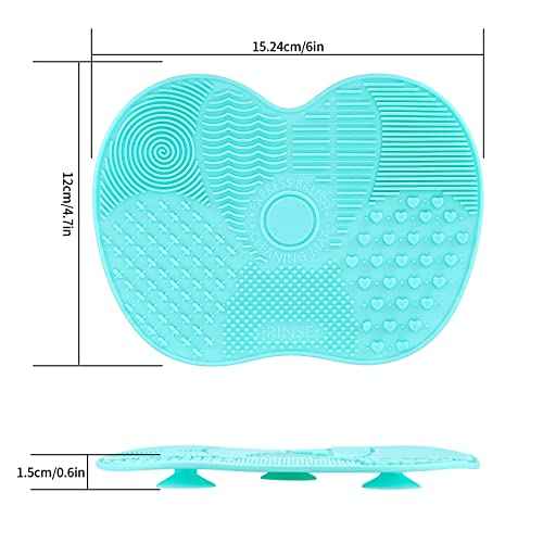 4 Pcs Silicone Make Up Brush Cleaning Mat, Makeup Brush Cleaner Mats, Cosmetic Cleaning Pads, Portable Washing Tool with Suction Cup for Makeup Cosmetic Brushes