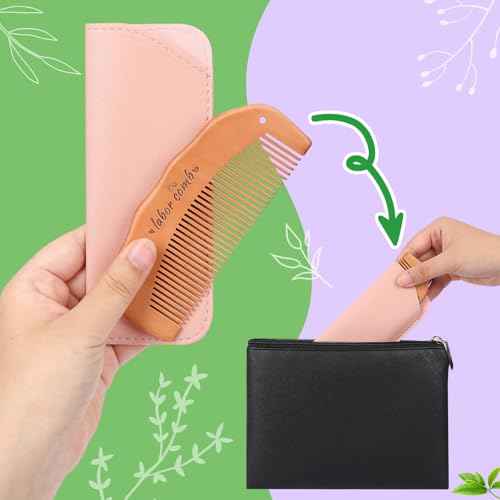 FEBSNOW Birthing Comb, 2 Pack Natural Wooden Labor Combs for Pain Relief Birthing Comb for Pregnant Women's Delivery Gifts