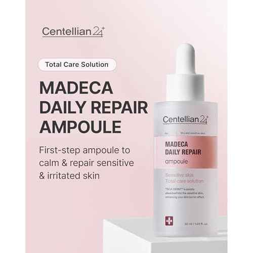 Centellian 24 Madeca Daily Repair Ampoule (Daily Soothing, 1.69fl oz) - Soothing & Hydrating Facial Serum for Sensitive Skin, Skin Barrier Repair & Fast Absorption, Korean Skin Care