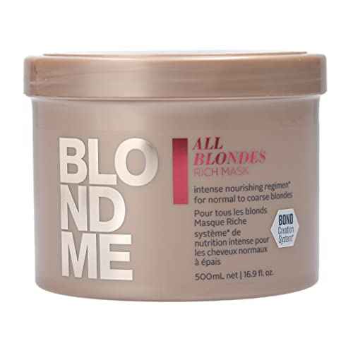 BlondMe All Blondes Rich Mask ? Deep Conditioning Bond Restoring Hair Treatment - Smoothing and Nourishing for Normal to Coarse Color Treated and Natural Blonde Hair