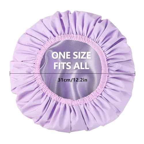 YIZIJIZI Shower Cap,Reusable Waterproof Shower Caps ? Large Size for Women, Perfect for Long Hair (purple)