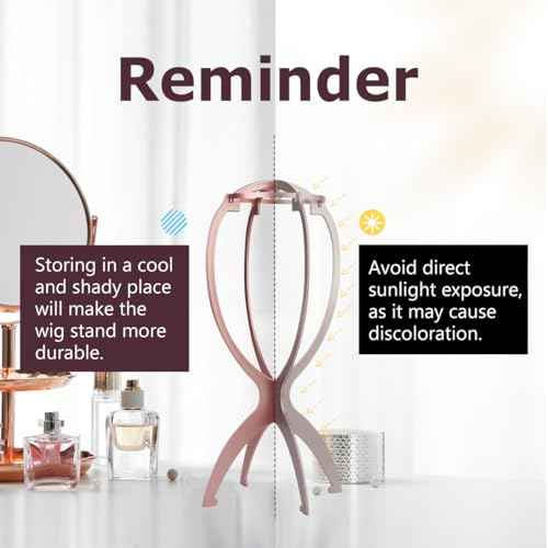 Dreamlover Wig Head Stand for Wigs, Rose Gold, 3 Packs