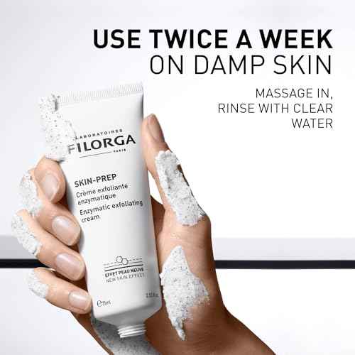 Filorga Skin-Prep Enzymatic Exfoliating Cream Face Cleanser with Papain Enzymes and Volcanic Sand Particles to Tighten Pores, Clean Skin, and Boost Skin Quality, 2.53 fl. oz.