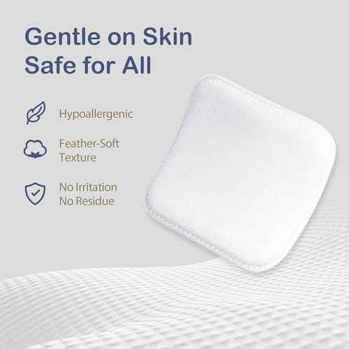 Ourmed Life Large Cotton Pads for Makeup Removal, Soft & Lint-Free Face Pads with Pressed Seam Design, Durable Makeup Remover Pads for Facial Cleansing on All Skin Types, 3x3 Inch, 60 Count