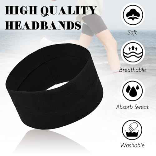 Zkptops 6Pcs Headbands for Women Non Slip Extra Wide Sport Headbands Soft Wide Hair Bands for Girls Elastic Fabric Sweat Hair Warp Workout Yoga Running Daily Hairs Accessories(Black White Gray Beige)