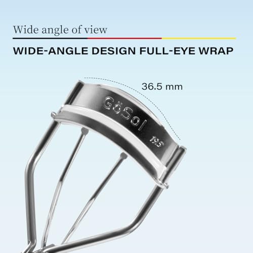 Eyelash Curler w/3 Replacement Pads (Soft/Medium/Firm) - Professional Lash Curler for Natural, Fake, Curly or Straight Lashes, Includes Protective Cover