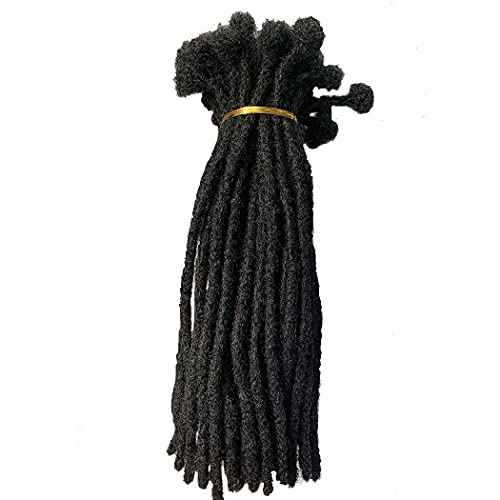 BESHINNAAUL Human Hair Handmade Permanent Dreadlocks Natural Black #1B Locs extension Small Size(diameter 0.4cm) 12inch 40 Strands/Pack