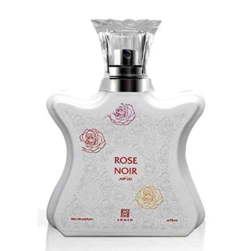 AHMED Rose Noir 75mL, a Stunning Fragrance of Soft Nuances of Rose, Jasmine, Woods, Ambergris and Ginger Flower Accords by Al Maghribi Arabian Oud