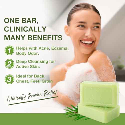 Tea Tree Antifungal Soap Bar ? Body Wash for Face & Body Acne, Folliculitis, Jock Itch, Ringworm, Athlete¡¯s Foot, Body Odor, Eczema ? 2¡¿4.1 oz