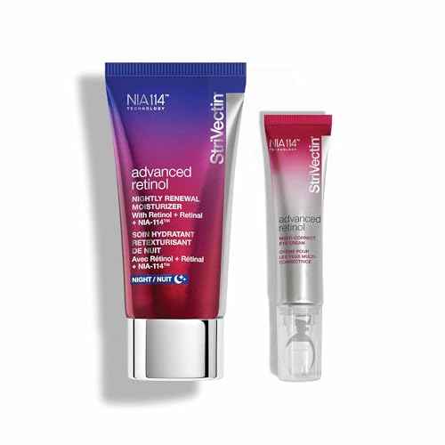 StriVectin Advanced Retinol Discovery Kit with Retinol Night Moisturizer, 1 oz, Multi Correct Eye Cream 0.5 oz, 2 Piece Kit for Wrinkles and Fine Lines