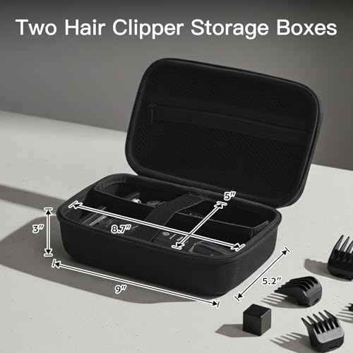 SMYV Barber Bags for Clippers and Supplies, Mens Hair Trimmers Box, Portable Clipper Storage Case for Barber Accessories (Case Only)