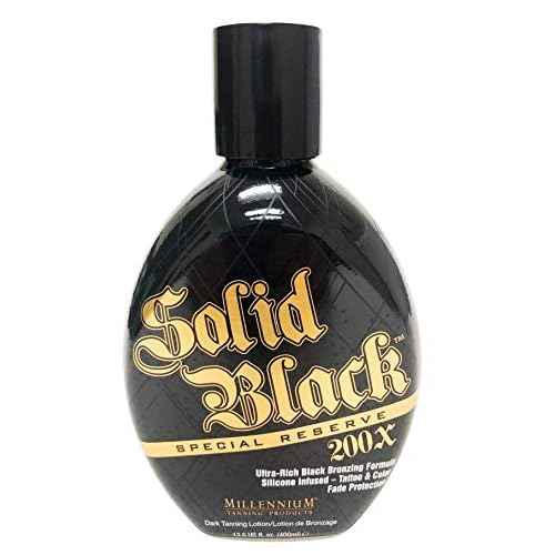 2 Pack - Millennium Tanning Solid Black Special Reserve 200x + Millennium Tanning Solid Black Hypoallergenic Tan Maximizer w Hemp