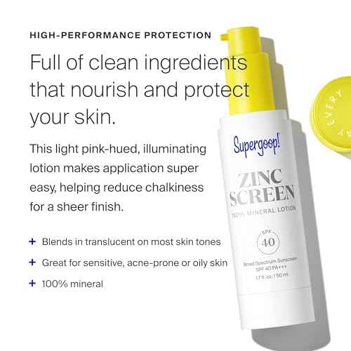 Supergoop! Zincscreen - 1.7 fl oz, Pack of 2 - SPF 40 PA+++ Mineral Face Lotion & Broad Spectrum Sunscreen - Lightweight, Blendable Formula with Pink Hue