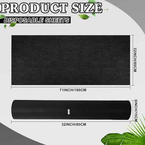 Buryeah 2 Rolls 100 Pcs Disposable Massage Table Paper Roll 32" x 71" Spa Bed Sheets Non-woven Exam Table Sheets Paper Covers for Massage Spa Beauty Salon Waxing Exam(Black)