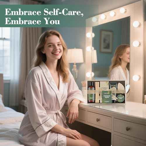 Self Care Gifts for Women - Bath and Body Spa Kit for Mom Wife Grandma, 6 Pcs Relaxing Spa Gifts Basket Set, Christmas Basket for Friends Sister Coworker