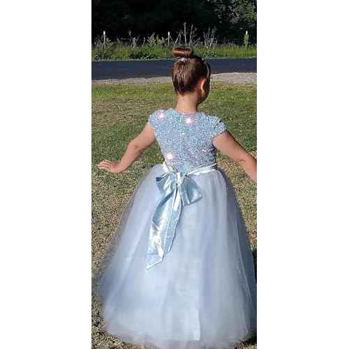Flower Girl Dresses Wedding Bridesmaid Sequins Tulle Puffy Skirt Girls Birthday Party Pageant Gown Floor Length