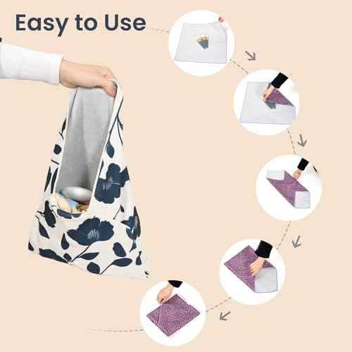 Self-Adhesive Magic Cloth Portable lazy Makeup Bag Cosmetic Pouch Widely Used for Camera Lens Wrap,Protective Cover Laptop Sleeve,Folding,Washable(21.7" X 21.7"Flower)