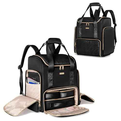Large Makeup Backpack with 3 Clear Makeup Bags, Double Layers Professional Makeup Travel Case with Brushes Storage Section for Makeup Artists