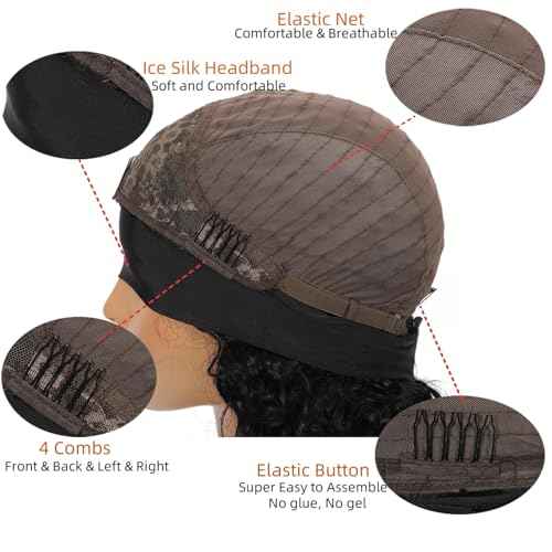 Headband Wig Human Hair Curly Headband Wigs for Black Women Glueless Wear and Go Wig 100% Brazilian Virgin Human Hair Headband wig 150% Density (22inch)