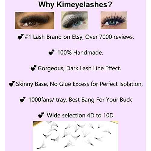 1000 Premade volume fans Mixed lengths 9-16mm loose Fans C, D Curl. Handmade eyelash extensions supplies Russian volume lash Wispy promade fan 4D 5D 6D 7D 8D 9D 10D (7D Wispy 0.05 - Curl D)