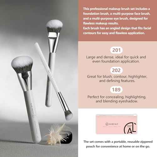 Makeup Brush for Foundation Concealer Blush Contour Liquid Cream Blending Angled Shape