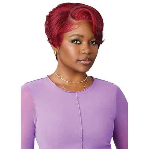 Outre Lace Front Wig - Perfect Hair Line 13X4 - Swoop Series - Swoop 12 (JET BLACK 1)