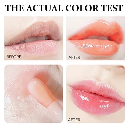 Yasovigi Hydrating Lip Oil Plumping Lip Tint Moisturizing Lip Gloss, Transparent Lip Balm Care Stick Nourishing Repairing Non-sticky, Moisture&Lighten Lip Lines (5 Colors Set)