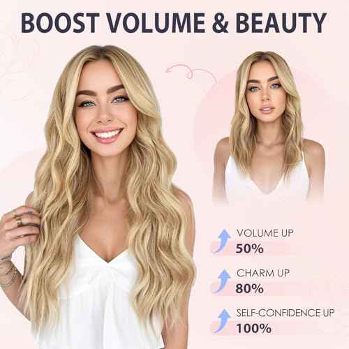 TESS Human Hair Extensions Halo Remy Hair 20 Inch Straight Adjustable Invisible Wire Easy to Use Clip in, Camel mixed Light gold