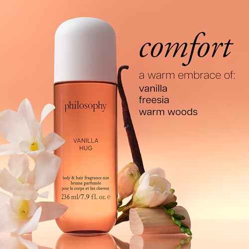 philosophy hair and body mists ? long-lasting fragrance mists for women with skin-loving ingredients ? hydrates & refreshes for 24 hours ? vanilla, pistachio & coconut scent options