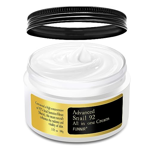 Snail Mucin Moisturizer 92%, Lightweight Moisturing Cream, 100g, Youthful and Radiant Formula, Repair Face Cream for All Skin Types, Skincare Products